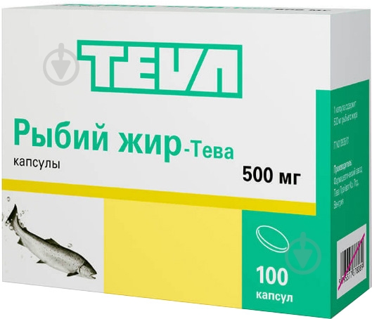 Риб'ячий жир-тева №100 (10Х10) капсули 500 мг - фото 1 Риб'ячий жир-тева №100 (10Х10) капсули 500 мг - фото 1
