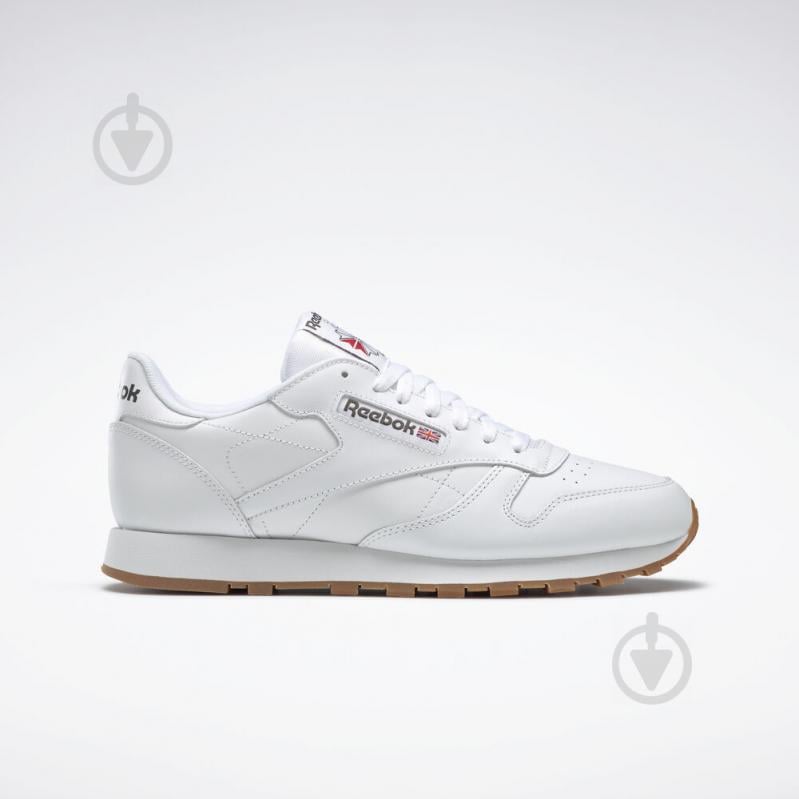 Кроссовки мужские демисезонные Reebok CL LTHR 49799 р.40,5 белые - фото 1