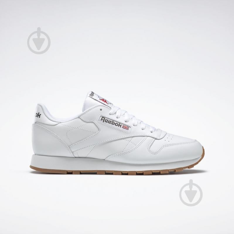 Кроссовки мужские демисезонные Reebok CL LTHR 49799 р.41 белые - фото 1