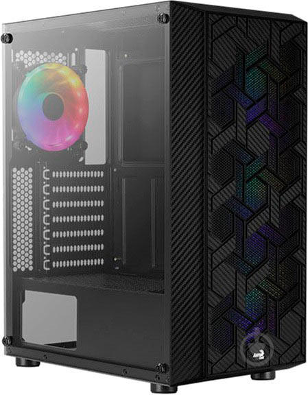 Корпус AeroCool Hive FRGB Black (Hive-G-BK-v2) - фото 1