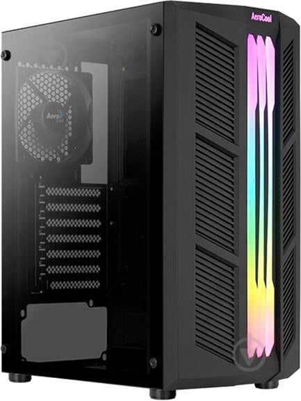 Корпус AeroCool Prime Black Mid Tower RGB Glass side panel (Prime-G-BK-v1) - фото 1