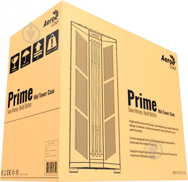 Корпус AeroCool Prime Black Mid Tower RGB Glass side panel (Prime-G-BK-v1) - фото 10