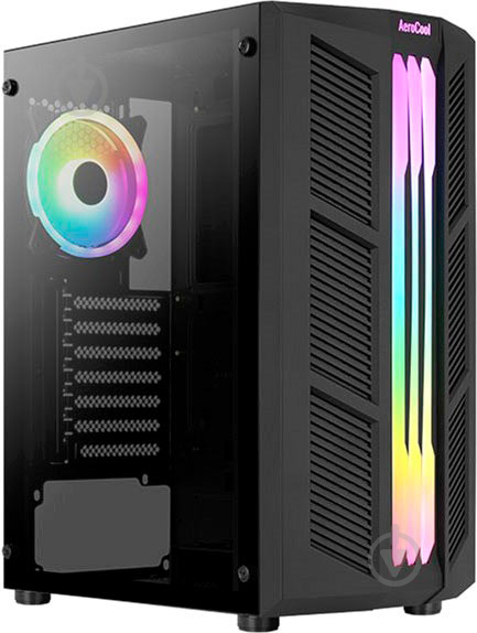 Корпус AeroCool Prime Black Mid Tower RGB Glass side panel (Prime-G-BK-v1) - фото 2