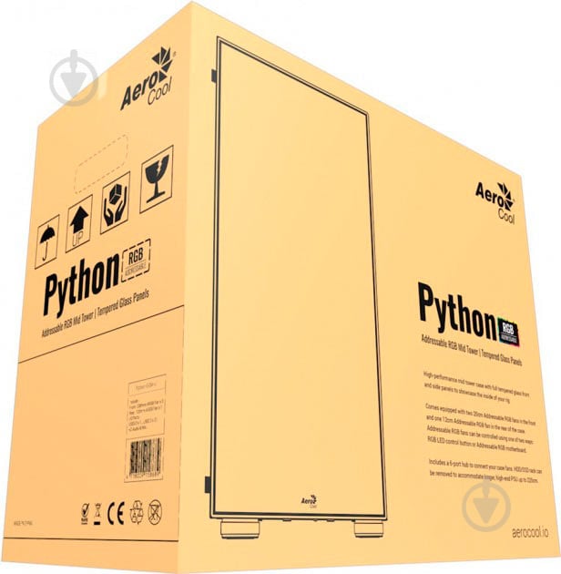 Корпус AeroCool Python ARGB Tempered Glass Black (Python-G-BK-v1 ARGB) - фото 10