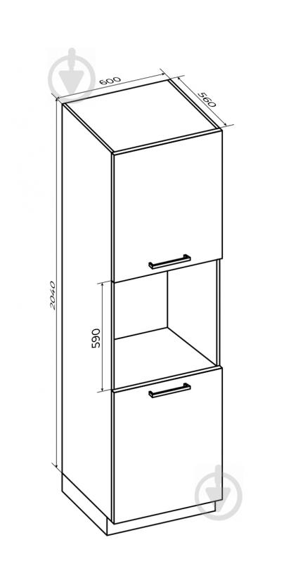 Шафа під духовку 600x2140x560 мм біла аляска - фото 2