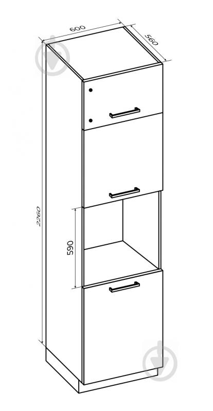 Шафа під духовку 600x2360x560 мм біла аляска - фото 3
