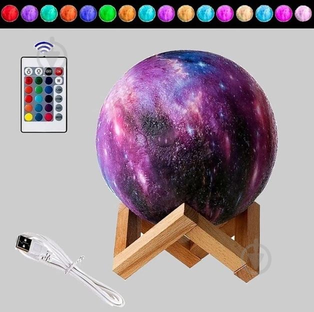 Ночник 3D Led Berger 0,5 Вт разноцветный 1039-NL-12 Galaxy 3D RGB - фото 3