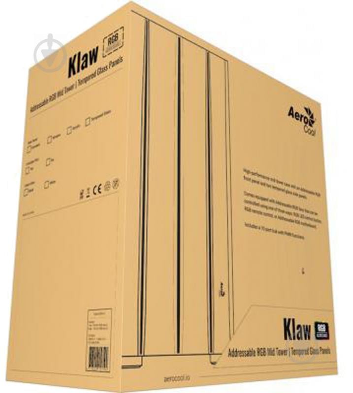 Корпус AeroCool Klaw RGB Tempered Glass Black (KLAW RGB TG) - фото 12