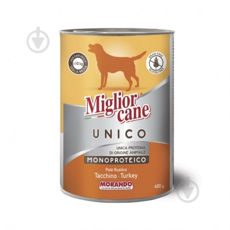 Корм влажный Morando Migliorcane UNICO Rustic индейка 400 г - фото 1