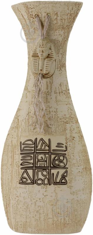 Ваза керамическая бежевая Лейла иероглифы 41х18 см - фото 1