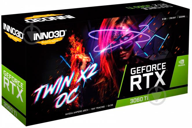 Видеокарта Inno3D GeForce RTX 3060 Ti Twin X2 LHR 8GB GDDR6 256bit (N306T2-08D6-119032AH) - фото 5