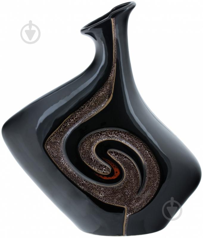 Ваза керамическая черная Мелодия II 36 см - фото 1