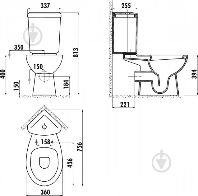 Унітаз-компакт CREAVIT Creavit SEDEF (з бачком, з сидінням) - фото 4