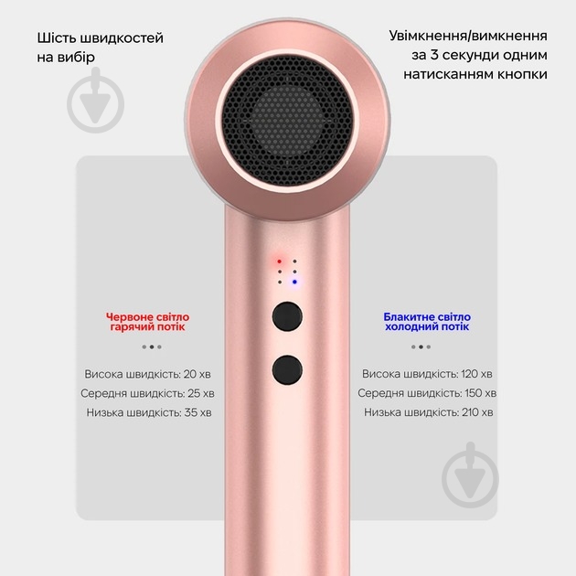 Фен Inspire KF-8185-pink - фото 4