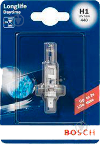 Автолампа галогенная Bosch Longlife Daytime H1 55 Вт 1 шт.(1987301051) - фото 1