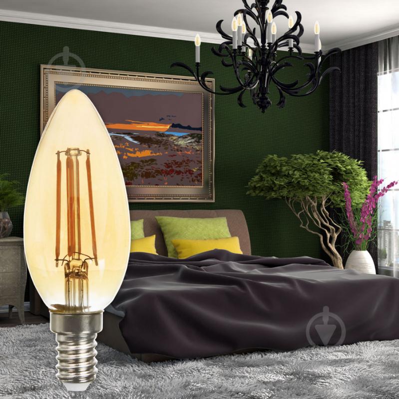 Лампа світлодіодна LightMaster Gold LB-558 C37 6 Вт E14 2200 К 230 В прозора - фото 3