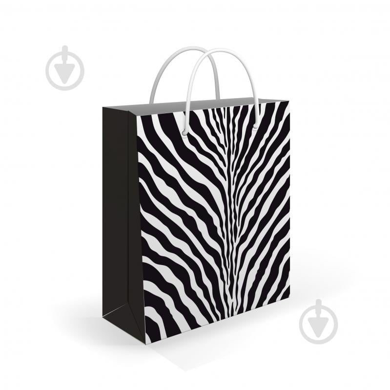 Пакет подарочный S 14x17x7 см Зебра Львівська Мануфактура Друку - фото 1