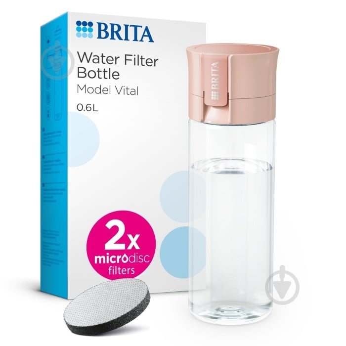 Фильтр-бутылка BRITA Vital 600 мл, абрикосовая - фото 1