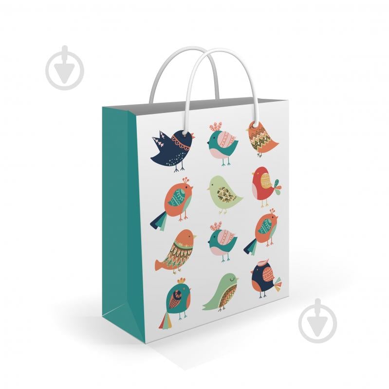 Пакет подарунковий S 14x17x7 cм Птахи Львівська Мануфактура Друку - фото 1 Пакет подарунковий S 14x17x7 cм Птахи Львівська Мануфактура Друку - фото 1