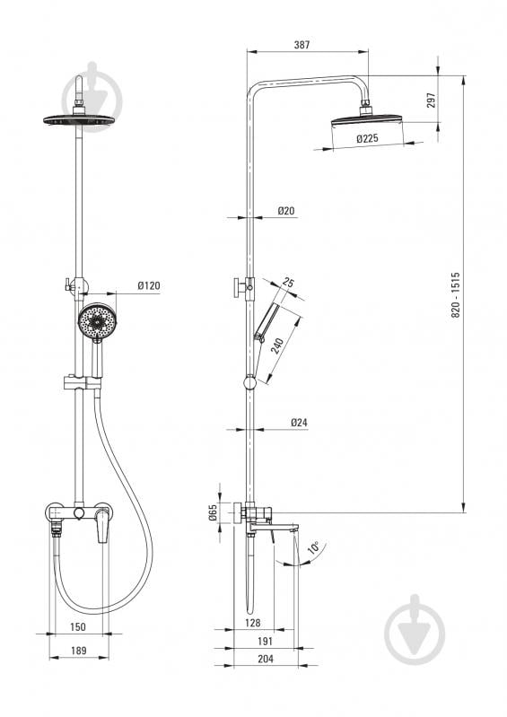 Душевая система Deante Ivo NLI 01RK - фото 2 Душевая система Deante Ivo NLI 01RK - фото 2