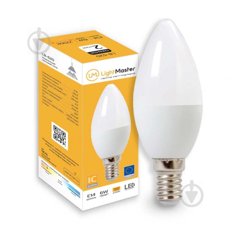 Лампа светодиодная LightMaster LB-620 6 Вт C37 матовая E14 220 В 2700 К - фото 4