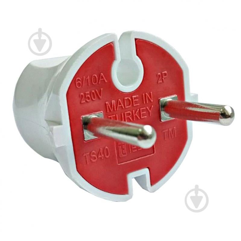 Вилка штепсельна ТЕССО TA 2003 без заземлення 230В 6А IP20 ABS-пластик білий - фото 1 Вилка штепсельна ТЕССО TA 2003 без заземлення 230В 6А IP20 ABS-пластик білий - фото 1