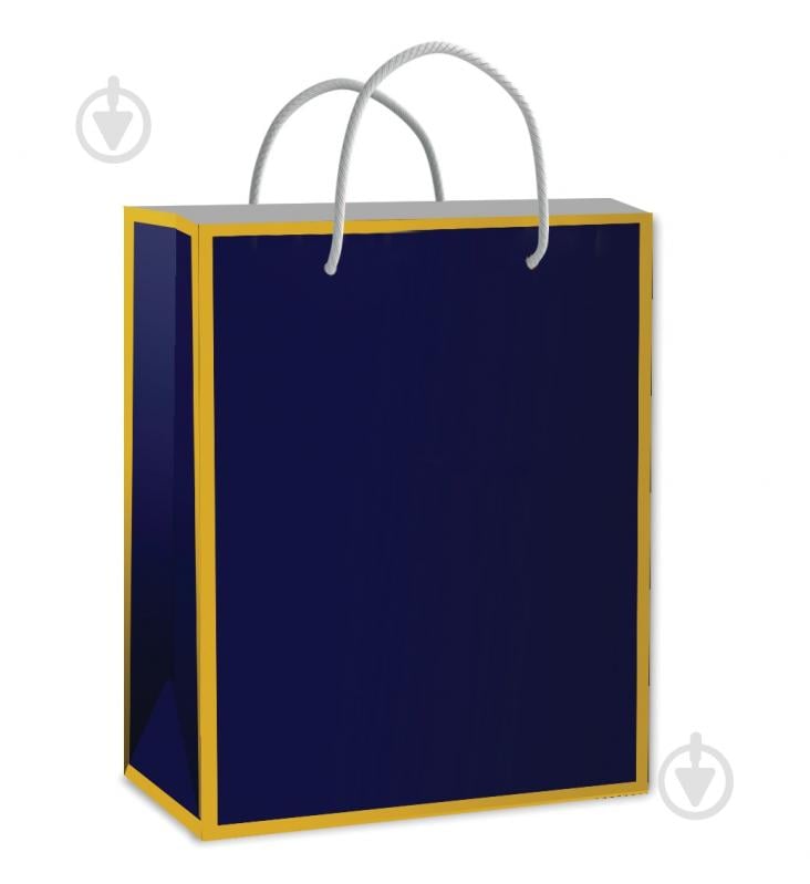 Пакет подарунковий M 17,5x23x10 cм Синій Львівська Мануфактура Друку - фото 1 Пакет подарунковий M 17,5x23x10 cм Синій Львівська Мануфактура Друку - фото 1