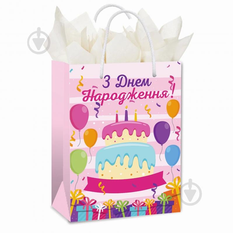 Пакет подарочный M 17,5x23x10 cм Праздничный Львівська Мануфактура Друку - фото 1 Пакет подарочный M 17,5x23x10 cм Праздничный Львівська Мануфактура Друку - фото 1