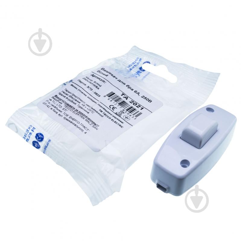 Выключатель для бра одноклавишный без подсветки белый TA 2021 - фото 6 Выключатель для бра одноклавишный без подсветки белый TA 2021 - фото 6