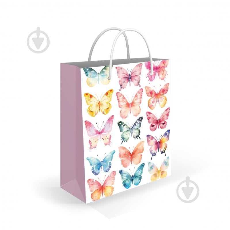 Пакет подарочный L 27x33x11 см Бабочки Львівська Мануфактура Друку - фото 1 Пакет подарочный L 27x33x11 см Бабочки Львівська Мануфактура Друку - фото 1