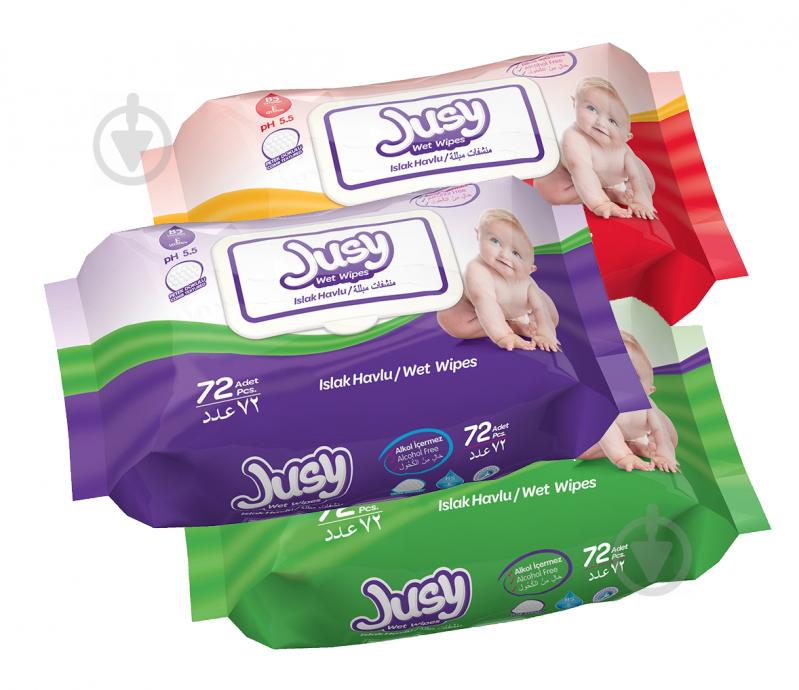 Вологі серветки Jusy Wet Wipes 72 шт. - фото 1