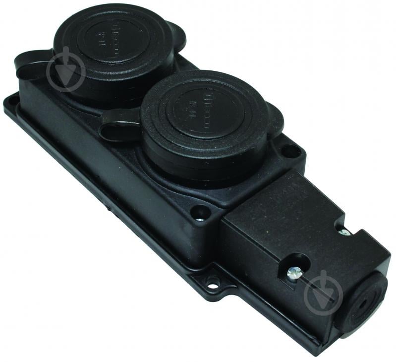 Колодка ТЕССО серия каучук с заземлением 2 гн. без выключателя 02 черный 107 200 00 - фото 1 Колодка ТЕССО серия каучук с заземлением 2 гн. без выключателя 02 черный 107 200 00 - фото 1