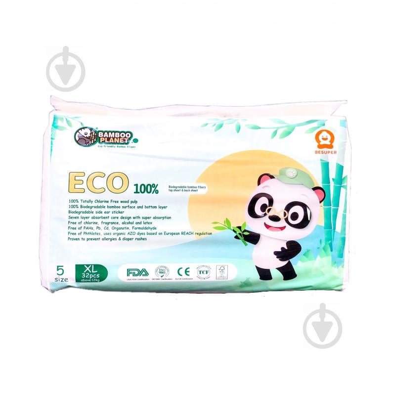 Підгузки Bamboo Planet Eco Junior XL 12+ кг 32 шт. - фото 1