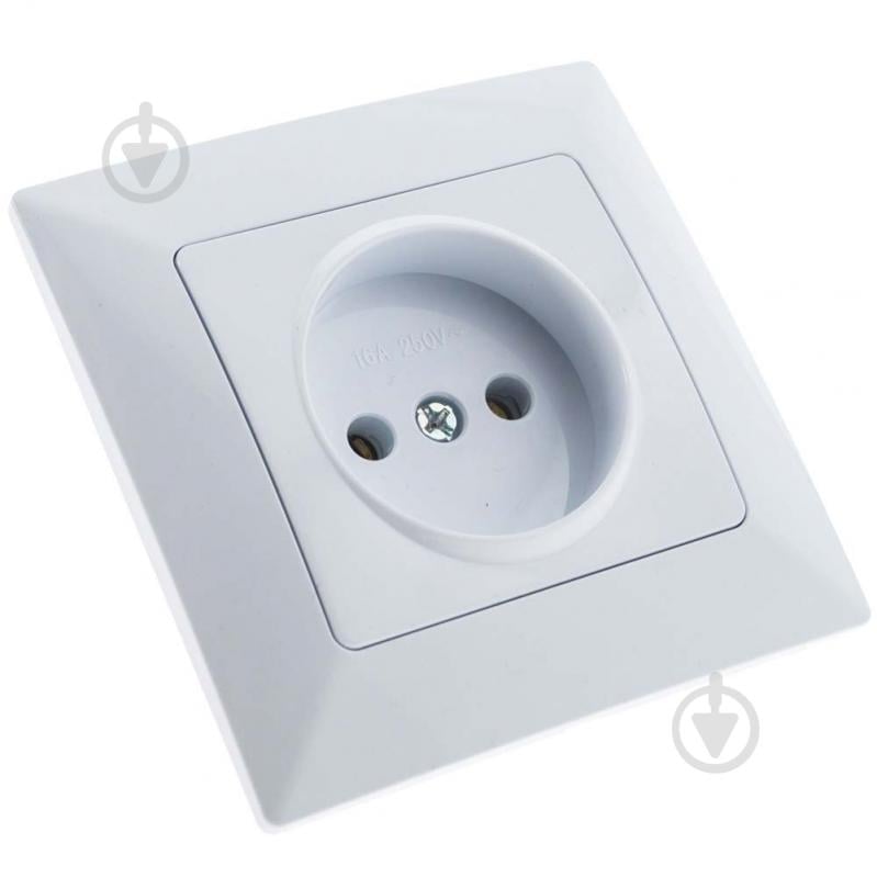 Розетка побутова без заземлення серія BEATA IP20 білий QM-902-46 - фото 2