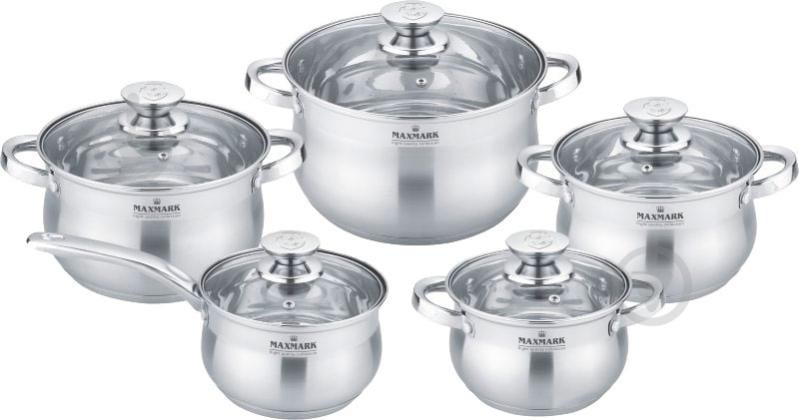 Набір каструль Maxmark 10 предметів MK-BL2510 - фото 1 Набір каструль Maxmark 10 предметів MK-BL2510 - фото 1