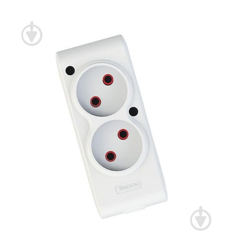 Колодка ТЕССО біла без заземлення 2 гн. без вимикача 102 200 00 - фото 1 Колодка ТЕССО біла без заземлення 2 гн. без вимикача 102 200 00 - фото 1