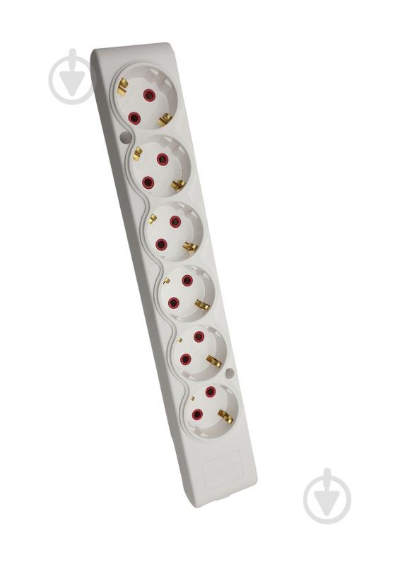 Колодка ТЕССО біла із заземленням 6 гн. без вимикача 102 601 00 - фото 1 Колодка ТЕССО біла із заземленням 6 гн. без вимикача 102 601 00 - фото 1