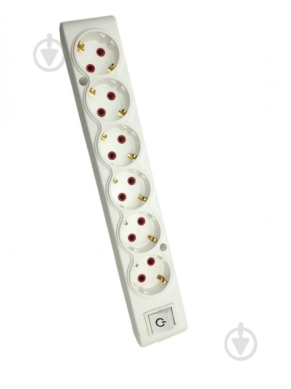 Колодка ТЕССО белая с заземлением 6 гн. с выключателем 102 602 00 - фото 1 Колодка ТЕССО белая с заземлением 6 гн. с выключателем 102 602 00 - фото 1