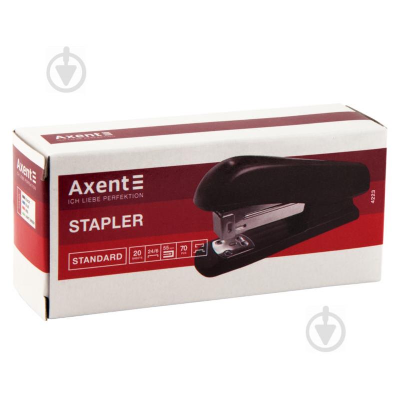 Степлер Standard пластиковый №24/6 20 л черный 4223-01-a Axent - фото 3