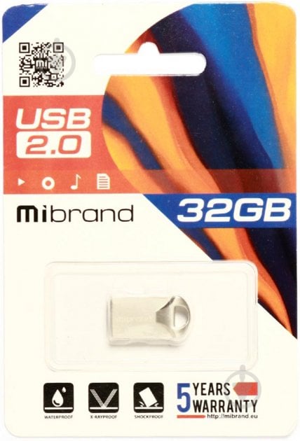 Флешпам'ять USB Mibrand Hawk 32 ГБ USB 2.0 silver (MI2.0/HA32M1S) - фото 3