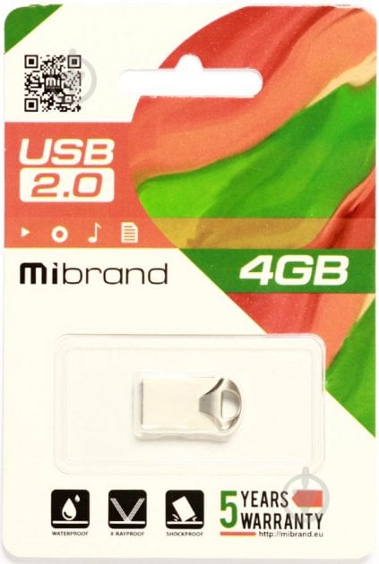 Флешпам'ять USB Mibrand Hawk 4 ГБ USB 2.0 silver (MI2.0/HA4M1S) - фото 3