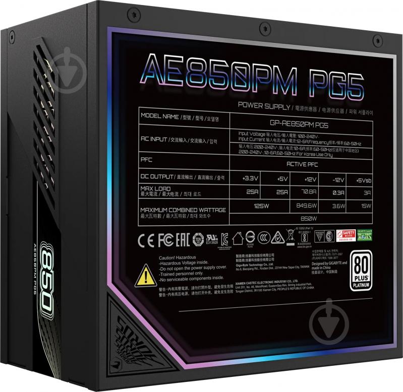 Блок живлення Gigabyte Aorus Elite GP-AE850PM PG5 850 Вт - фото 5