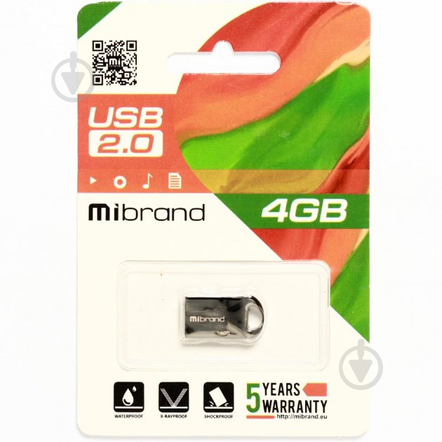 Флешпам'ять USB Mibrand Hawk 8 ГБ USB 2.0 black (MI2.0/HA8M1B) - фото 2