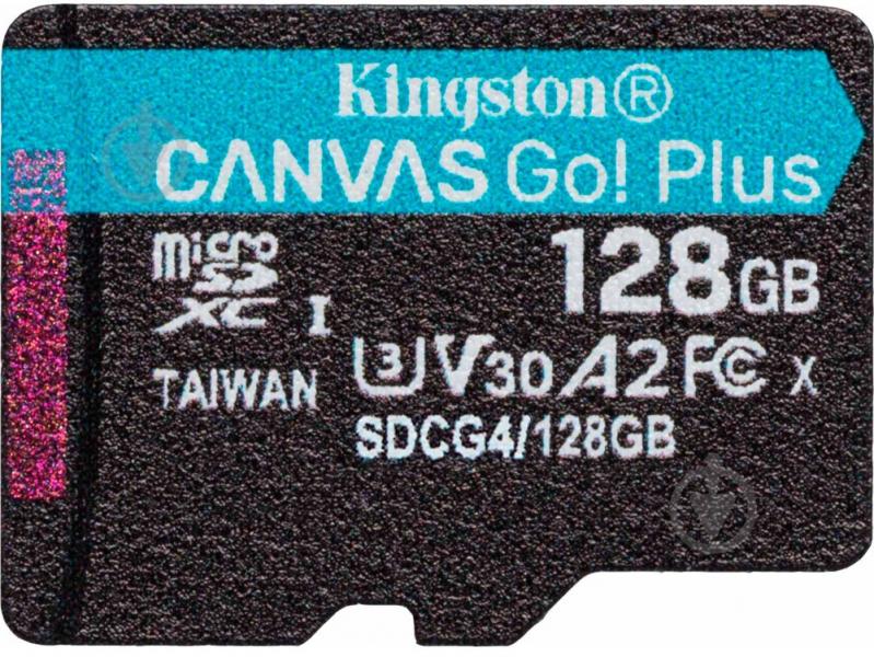 Карта пам'яті Kingston microSDXC 128 ГБ UHS-IClass 10 (SDCG4/128GBSP ) Canvas Go! Plus R200/W200MB/s - фото 1 Карта пам'яті Kingston microSDXC 128 ГБ UHS-IClass 10 (SDCG4/128GBSP ) Canvas Go! Plus R200/W200MB/s - фото 1