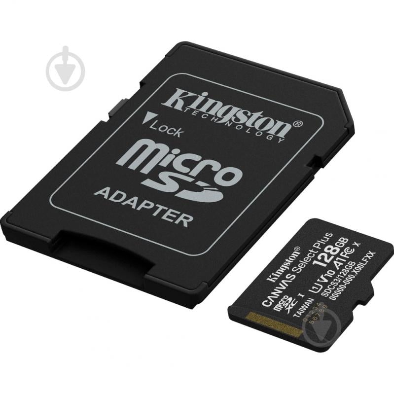 Карта пам'яті Kingston microSDXC 128 ГБ UHS-IClass 10 (SDCS3/128GB ) Canvas Select Plus R150MB/s + SD-адаптер - фото 2