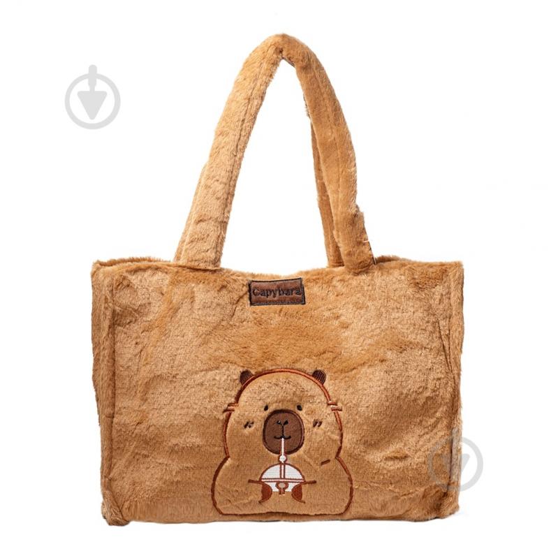 Сумка-мешок ZiBi Capybara 35x28x7 см коричневый - фото 3