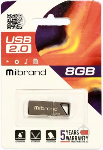 Флешпам'ять USB Mibrand Stingray 8 ГБ USB 2.0 grey (MI2.0/ST8U5G) - фото 2