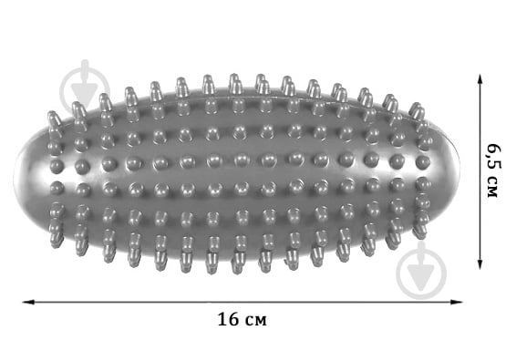 Масажний ролик EasyFit Spindle ef-1070-gy 15х5 см із шипами сірий - фото 2