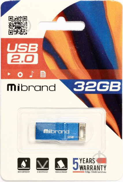 Флешпам'ять USB Mibrand Chameleon 32 ГБ USB 2.0 blue (MI2.0/CH32U6U) - фото 2