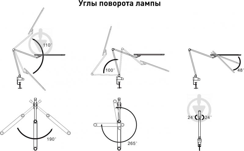 Настольная лампа офисная Intelite DIM LED 12 Вт черный 1-IDL-12TW-BL - фото 6